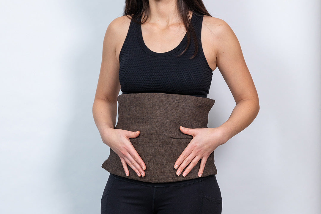 Organic Castor Oil Pack on a model